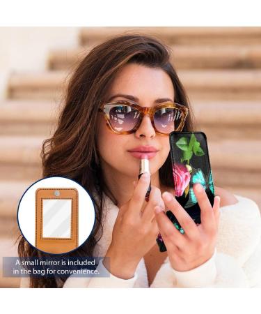 Buy Leather Lipstick Case Organizer with Mirror - Mini Butterfly & Rose Lip Gloss Holder - Perfect Travel Accessory - Buy Online on GoSupps.com