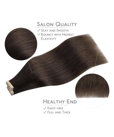 Buy If-Salt Tape Extensions - 40PCs 60g 25cm Real Hair Tape In Extensions for Invisible Look | #2A Light Dark Brown Silky Skin Weft - Buy Online on GoSupps.com