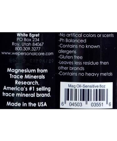 White Egret Topical Magnesium Spray 8 oz - Natural Pain Relief & Muscle Relaxation - Buy Online on GoSupps.com