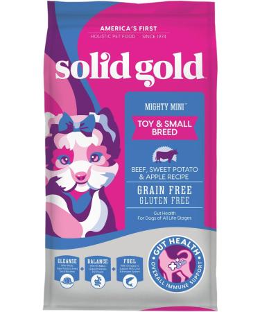 Solid Gold - Mighty Mini with Sensitive Stomach Probiotic Support - Grain-Free Holistic Dry Dog Food for Toy And Small Breed of All Life Stages - Beef