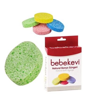 Miniyoki Natural Cellulose Bath Sponge for Gentle Bathing  Biodegradable Shower Sponge  Face Sponge (Green)  Made in Turkey