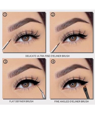 3PCS Erinde Eye Makeup Gel Eyeliner Brushes Set - Fine Angled, Ultra Fine Bent, Angled Eye Define Brushes - Synthetic Bristles Makeup Tool Kit - Buy Online on GoSupps.com