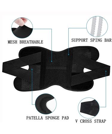Adjustable Knee Compression Sleeve Support with Stabilizers for Men/Women - XXXL Black - Buy Online on GoSupps.com