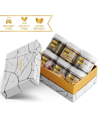 Epsom Bath Salts Gift Set with Essential Oils - Lavender, Eucalyptus, Lemon, Coconut, Tea Tree, Honey Almond - Self Care Spa Soaks for Women - Buy Online on GoSupps.com