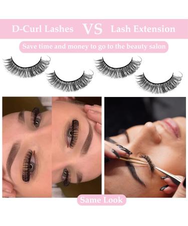 10 Pairs 3D False Eyelashes - Natural D Curl Russian Strip Lashes with Clip | Fluffy Wispy Extension for Stunning Eye Makeup - Buy Online on GoSupps.com