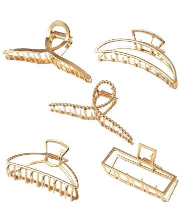 Buy Slipproof Big Hair Clips for Thick & Thin Hair - 5 Pack Metal Hair Claws for Women - Buy Online on GoSupps.com