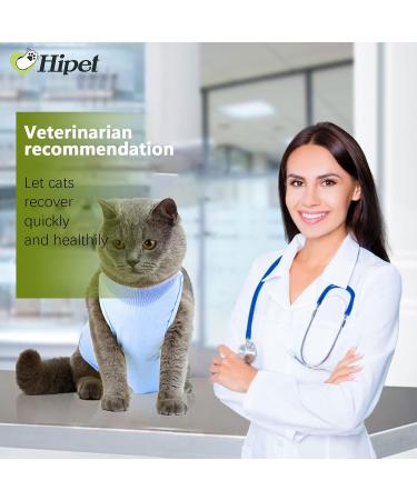 Buy Hipet Cat Surgical Recovery Suit - Abdominal Wound & Skin Disease Vest No E-Collar Needed - S Blue - International Shipping Available - Buy Online on GoSupps.com