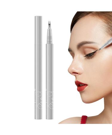 Black Eyeliner - Double Tip Eyelash Liner Eye Pencil - Waterproof Natural Lower Eyelashes Liner Black Make Up Pens for Girls Women Gray Brown