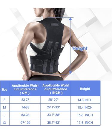 Adjustable Posture Corrector for Women and Men - Back Brace Support for Shoulder and Lumbar - Improve Posture and Relieve Pain - Medium Size, Black - Buy Online on GoSupps.com