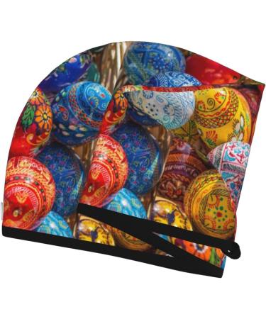 Hair Towel Wrap - Fast Drying Hair Turban with Button | Easter Eggs Design for Effortless Style - Buy Online on GoSupps.com