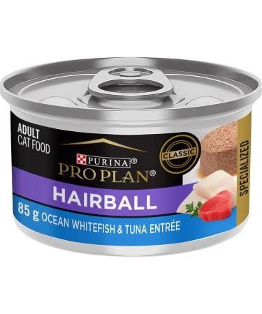 Purina Pro Plan Sensitive Skin & Stomach Wet Cat Food Artic Char - 85 g Can (24 Pack) & Hairball Wet Cat Food Ocean Whitefish & Tuna Entree - 85 g Can (24 Pack) Wet Cat Food + Cat Food 85 g - Buy Online on GoSupps.com