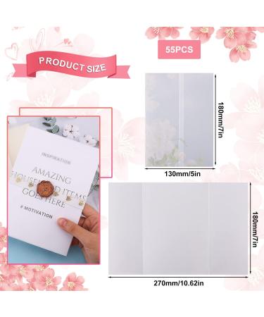55 Pack Pre-Folded Vellum Jackets for 5x7 Wedding Invitations - Translucent Wrap Sleeves - Buy Online on GoSupps.com