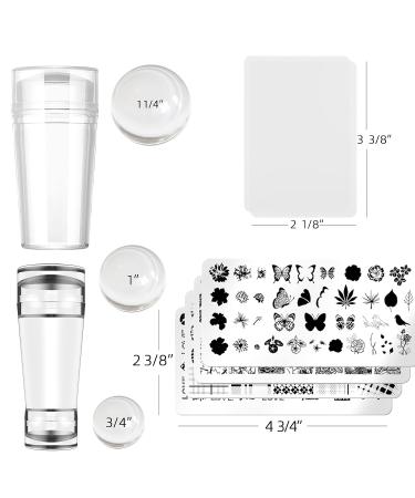 Nail Art Stamping Kit with French Tip Stampers, Scrapers, Templates, and Decorations - Flowers, Leaves, Love - Buy Online on GoSupps.com