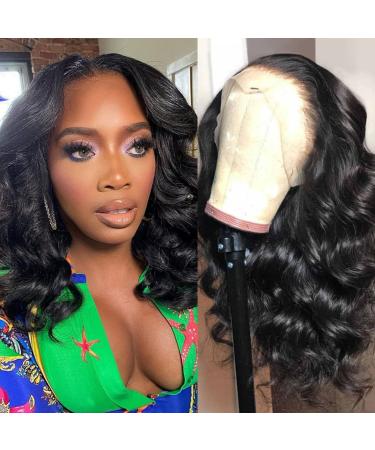 13x4 HD Lace Front Wigs Human Hair Pre Plucked Body Wave Wig Frontal Wigs Human Hair 180% Density Brazilian Virgin Hair Glueless Wigs Human Hair Pre Plucked with Baby Hair Natural Color 14 Inch 14 Inch Natural Color