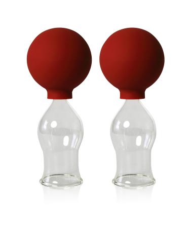 Lauschaer Glass cupboards with ball 2 pieces 40mm for professional medicine fireless cupping cupping glass cupping jars