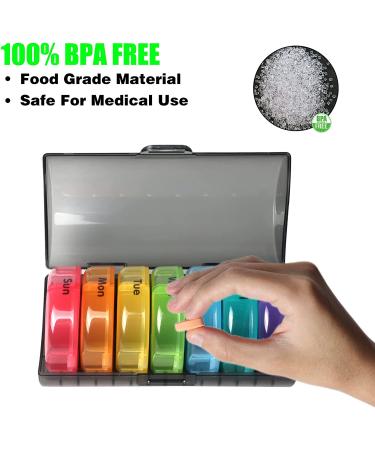 7-Day Portable Travel Pill Dispenser and Reminder Box | Detachable & Easy-to-Carry Pill Organizer for Vitamins and Medications (3 Times a Day) - Buy Online on GoSupps.com
