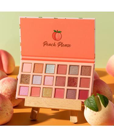 Peach Please 18 Color Eyeshadow Palette - Matte Metallic Sparkle Shimmer Eye Makeup Palette for Girls - TINTARK - Buy Online on GoSupps.com