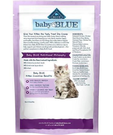 Blue Buffalo Baby Blue Crunchies Natural Savory Chicken Kitten Treats - 2oz Pack - Buy Online on GoSupps.com