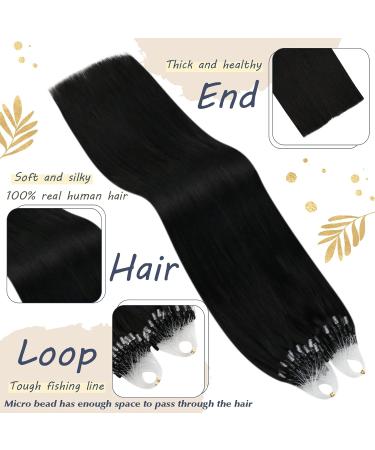 Ugeat Black Microring Hair Extensions - Real Remy Hair 40cm 50g | Premium Quality Microring Extensions - Buy Online on GoSupps.com