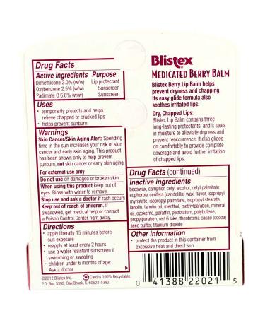 Buy Blistex Berry Medicated Lip Balm (0.15 oz) - International Shipping Available - Buy Online on GoSupps.com