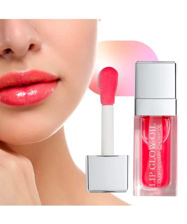 Lip Glow Oil - Lip Oil | New Formula - Lip Care  Lip Gloss - Plumping & Moisturizing | Lip Tint & Lip Makeup  Clear Lip Gloss | Transparent Color Change - Glossy Lips  Nourishing Lip Oil (Cherry)