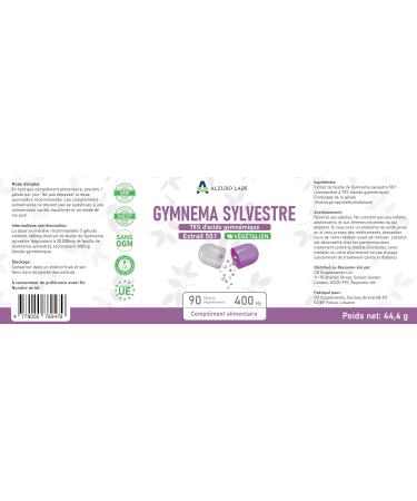 DG Supplements Gymnema Sylvestre 20000mg 501 Extract 400mg 75 Gymnemic Acid 90 Vegan Capsules High Strength Healthy Blood Sugar Levels Independently Tested GMP Certified - Buy Online on GoSupps.com