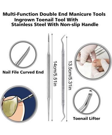 Professional Toenail Clippers Set Nail Clippers for Thickness and Ingrown Hard Toenails Stainless Steel Pedicure Clippers Nail File and Toenail Scissors Set Bag - Buy Online on GoSupps.com