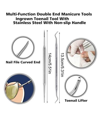 Ingrown Toenail Treatment Kit - 12pcs Pedicure Tools for Thick Nails, Stainless Steel Clippers for Professional Ingrown Toenail Care - Black - Buy Online on GoSupps.com
