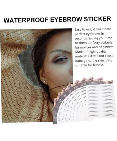 VINTORKY 9 Sheets Black Transfer Stickers Eyebrows for Makeup Imitation Eyebrow Sticker 21.50X14.50X0.10CM Black - Buy Online on GoSupps.com