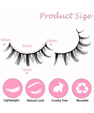 Buy Manga Lashes - 5 Pairs Natural Look Faux Mink Anime Fake Eyelashes | 15mm Short Spiky Wispy Cosplay Lashes - Buy Online on GoSupps.com