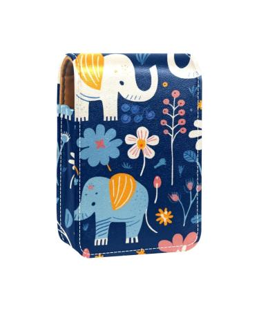 Travel Lipstick Organizer Case Lipstick Case Portable Makeup Bag With Mirror Animal Elephants Cartoon N595k8gnja