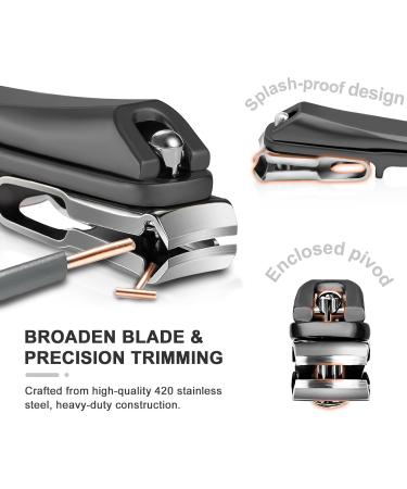 Ergonomic Toe Nail Clippers for Seniors - 360 Rotating Long Handle Clipper for Thick Toenails | Premium Steel with Glass File - Ideal for Men & Women - Buy Online on GoSupps.com