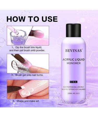 Acrylic Nail Liquid 4oz - Monomer for Acrylic Nails DIY Nail Art & Extensions | Best Quality Acrylic Monomer Liquid - Buy Online on GoSupps.com