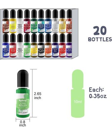 Alcohol Ink Set - 20 Vibrant Colors for Resin Art, Petri Dish, Coaster, Painting - High Concentrated Alcohol-Based Ink for Tumbler Cup Making (10ml Each) - Buy Online on GoSupps.com