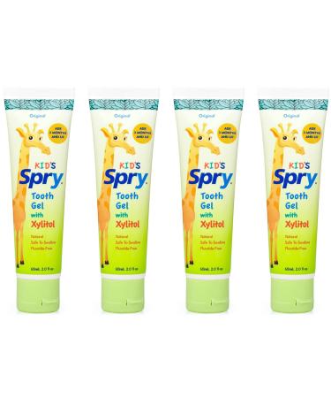 Xlear - Spry Kid's Tooth Gel with Xylitol  Original Flavor 2 oz Tube Pk of 4