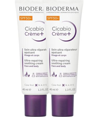 Cicabio Cream SPF50+ | Deeply Repairs the Epidermis | Soothes Itching and Feelings of Discomfort | Anti-Hyperpigmentation | Made in France | Pack of 2x40ML - Buy Online on GoSupps.com