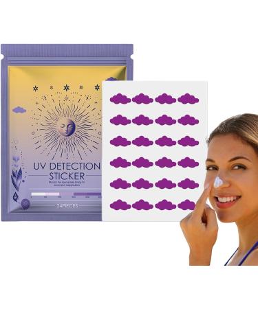 Uv Detection Patches - Uv Detecting Patches Natural Patch Patches | Changes Color When Time To Reapply Your Sun Protection Cream Outdoor Summer Face Protective Sticker For Uv Protection 24 clouds - Buy Online on GoSupps.com