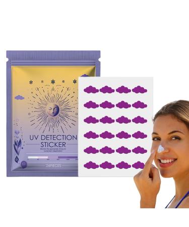 Geteawily UV Detection Patches | Sunscreen Reminder Stickers Sunscreen Stickers Sunblock Patches Know When to Re-Apply Sunscreen Sun Patch for Sunscreen clouds