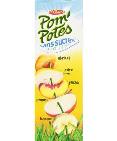 Materne Pom'Potes Gourds 5 Fruits Apple & Yellow Fruits without Added Sugar 4 x 90 g - 360 g - Pack of 6 - Buy Online on GoSupps.com