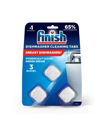 Finish In-Wash Dishwasher Cleaner Cleans Hidden Grease and Grime 3 Tablets 3 washes