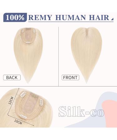 18inch Hair Topper for Thinning Hair Women Clip in Real Remy Human Hair Extensions Top Piece (#60 Platinum Blonde) - Buy Online on GoSupps.com