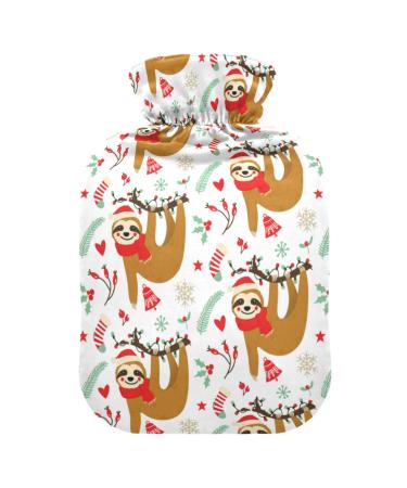 Cute Sloth Hot Water Bottle with Cover Hot Water Bottles for Pain Relief Hand Feet Hot Water Bottle for Cramps 2L