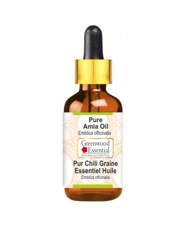 Greenwood Essential Pure Amla Oil (Emblica officinalis) with Glass Dropper Premium Therapeutic Grade for Hair, Skin & Aromatherapy 50ml (1.69 oz) 50ml (1.69 Ounce) With Glass Dropper