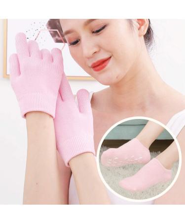 Moisturizing Gel Spa Therapy Glove and Sock Set for Repairing Dry Hands and Feet - Pink - Buy Online on GoSupps.com