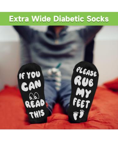 FENGLE Diabetic Socks for Swollen Feet | Funny Hospital Socks with Grips for Men & Women | 4 Pairs - Buy Online on GoSupps.com