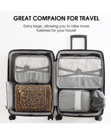 Large Hanging Toiletry Wash Bag Travel Makeup Cosmetic Organizer for Men Women by WANDF (Brown Leopard) - Buy Online on GoSupps.com