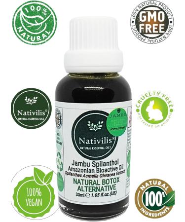 Nativilis Jambu Spilanthol Amazonian Bioactive Oil Spilanthes Acmella Oleracea Extract 100% Natural Pure Botox Alternative - Relax facial muscles skin firmness antioxidant properties Copaiba - 30 ml - Buy Online on GoSupps.com