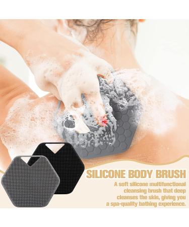 Zocone 2 PCS Silicone Exfoliating Body and Face Scrubber Set with Storage Hook - Gentle Shower and Bath Accessories for Soft, Cleansed Skin - Buy Online on GoSupps.com
