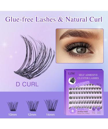 Self Adhesive Eyelashes - Pre-Glued D Curl 10-14mm Volume Lashes | Individual Lash Extension Kit with Tweezers - Shop Now - Buy Online on GoSupps.com