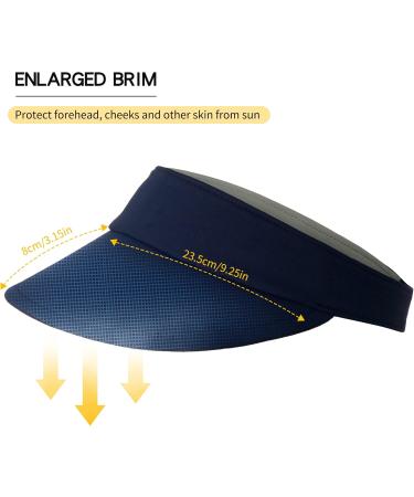 SAITAG Visor Cap - Adjustable Unisex Sunshield Flexible & Foldable Fashion Sun Visor for Golf Tennis Cycling & Fishing - S-L Sapphire - Buy Online on GoSupps.com